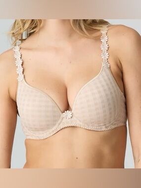 Marie Jo Avero Heart Shape Bra 34DD Caffè Latte NWT Padded Underwire Daisy Strap
